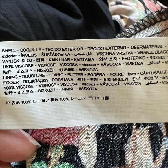 NWT‎ Desigual Multicolor Off-Shoulder Tiered Floral Hi-Lo Dress Size L - Picture 12 of 12